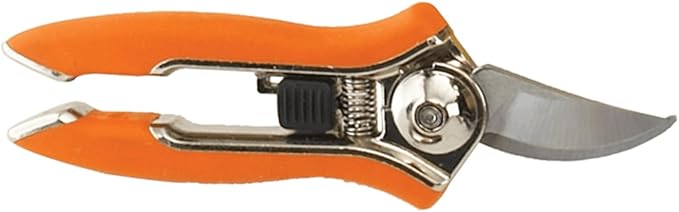 Dramm ColorPoint Stainless Steel Compact Garden Pruning Shears, Hand Pruner, Garden Clippers, with Heavy Duty Blade and Easy grip Handle, Orange
