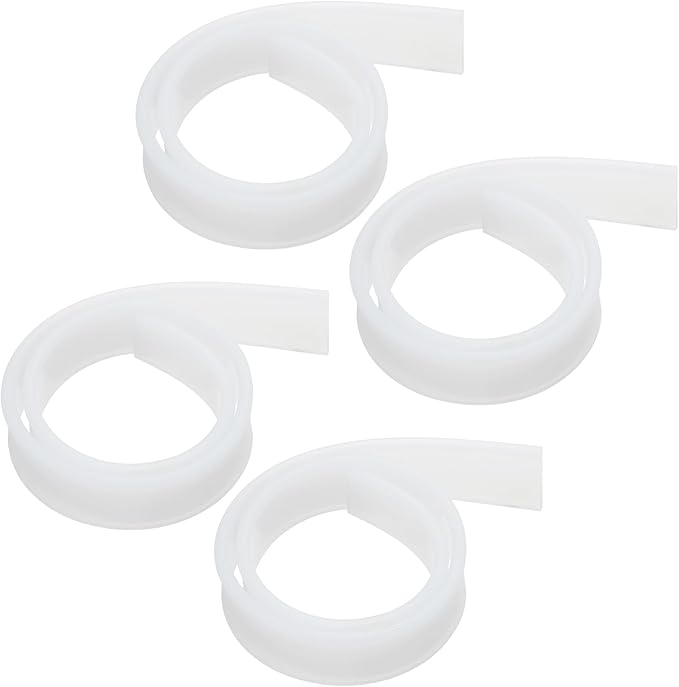 MECCANIXITY Replacement Squeegee Rubber for Window, Glass, Shower Doors, Tile Wall Cleaning, 17.72 Inch, White Pack of 4