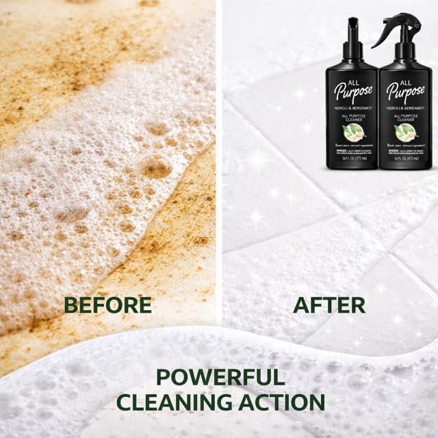 All Purpose Cleaner – Neroli & Bergamot Scent – 16 fl oz (472 mL) – Multi-Surface Household Cleaning Spray for Kitchen, Bathroom & Countertops – Fresh Citrus Botanical Formula (pack of 2)