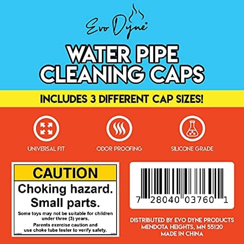 Evo Dyne Pipe Cleaner, Made in the USA | Glass Cleaner Removes Tar & Resin Effectively with Our Soak and Rinse Formula (Silicone Caps)