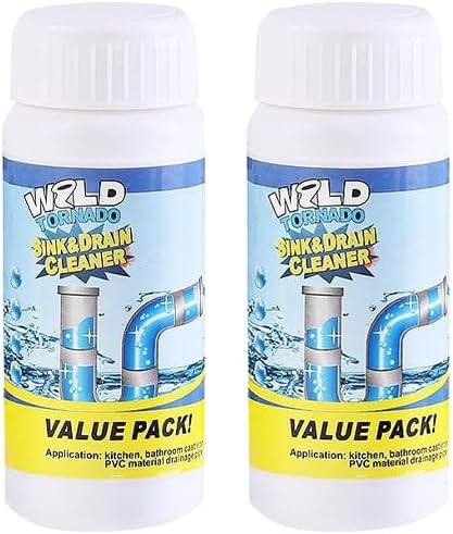 Dodorado Wild Sink and Drain Cleaner Powder,Powerful Foaming Pipe Cleanser Powder - Kitchen, Bathroom Drain Opener for Clog Prevention (2 PCS)