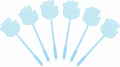 HARFINGTON 4pcs Fly Swatter 5.7"x5.3" Plastic Manual Heavy Duty Long Handle Fly Swatter for Home Indoor Outdoor, Blue
