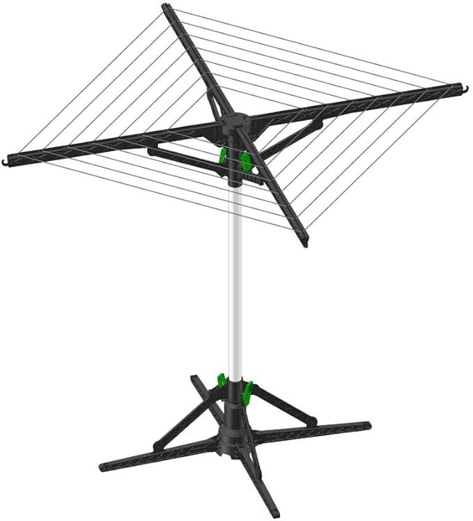 Rotating Cloth Dryer – Electric Drying Rack with 2-Hour Auto Shut-Off | Foldable, Lightweight, 20kg Max Load | 120-Minute Timer | 18V DC Power | Indoor Clothes Drying Solution