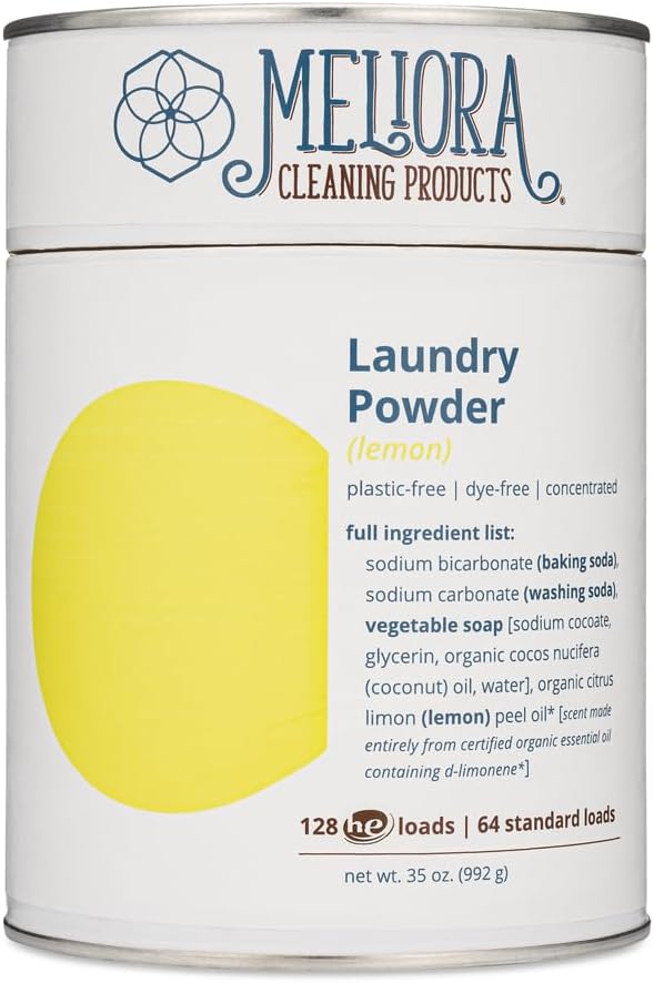 Meliora Cleaning Products Laundry Powder Detergent (128 HE Loads), Lemon