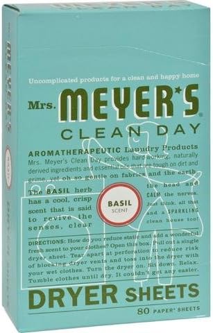 Mrs. Meyer'S Dryer Sheets Basil 80 Count