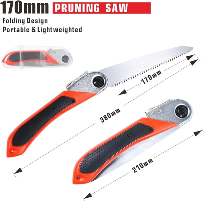 Toolux 5.9 Inch Folding Saw, SK-5 Steel Pocket Hand Saw for Wood, Hunting and Camping, Pruning Saw for Cutting Branches and Tree Limbs on Backpacking & Bushcraft Trips, With Carry Case