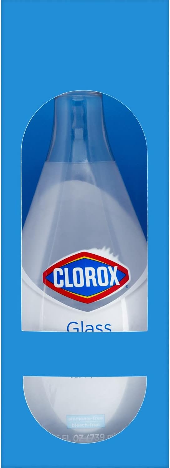 Clorox Glass Cleaner Cleaning Kit, 1 Reusable Bottle Plus 2 Refill Cartridges, Multi-Surface Cleaner, Home Cleaning Kit, 3 Piece Set