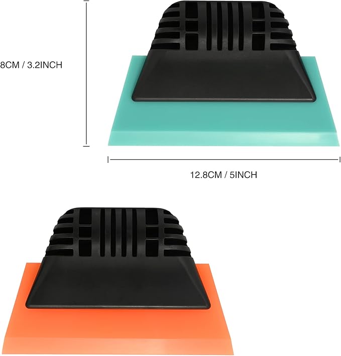 EHDIS Window Tint Tool 5-inch Rubber Window Squeegee 2PCS Non-Slip Handy Tint Squeegee for Window Tinting,Vinyl WrapApplicator Household Shower,Mirror,Glass Window Cleaning Water Wiper Turbo Scraper