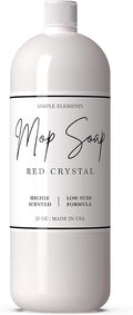 Mop Soap Highly Scented Fragrance, Long Lasting Luxury Floor Cleaner for Hardwood, Tile, Laminate & Stone, Low Suds No Residue Formula, All Mop Types, Made in USA, 32oz Red Crystal Fragrance