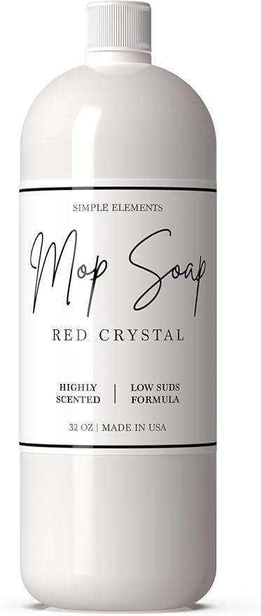 Mop Soap Highly Scented Fragrance, Long Lasting Luxury Floor Cleaner for Hardwood, Tile, Laminate & Stone, Low Suds No Residue Formula, All Mop Types, Made in USA, 32oz Red Crystal Fragrance