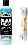 Randy's Black Label Cleaner with 6" Soft Tapered Cleaners – All-in-One Cleaning Kit for Glassware, Glasstops, Ceramic, Metal, and Hard-to-Reach Areas – Glasstop cleaning kit – 12 fl oz