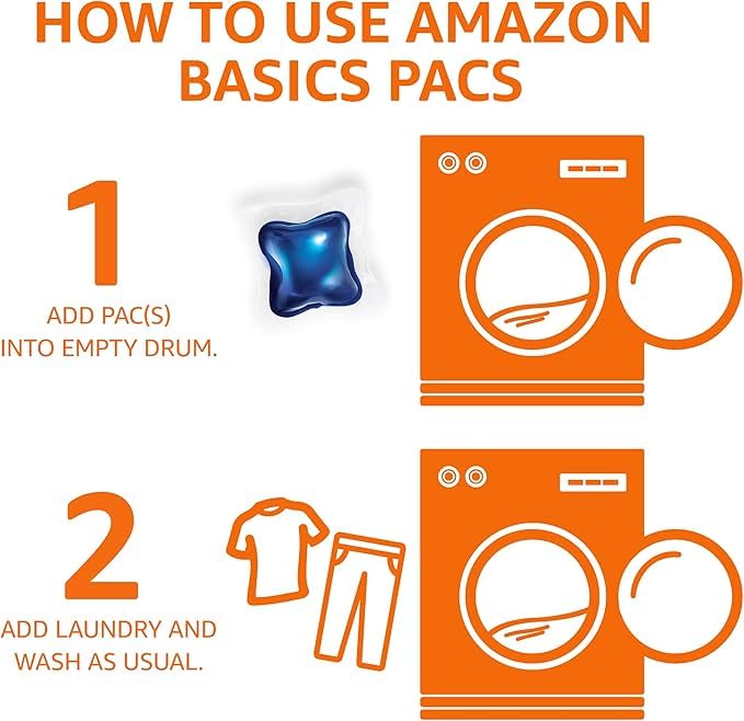Amazon Basics Laundry Detergent Pacs, Fresh Scent, HE Compatible, Dissolves in Cold Water, Easy to Use, 120 Count (Previously Solimo)
