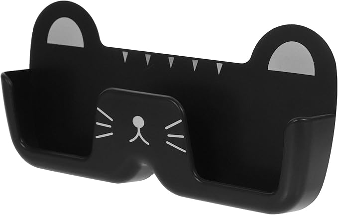 Wall Mount Glasses Holder Plastic Eyeglasses Case Sunglasses Storage Box Black Wall-Mounted Eyewear Organizer for Bedroom Bathroom Bedside Use