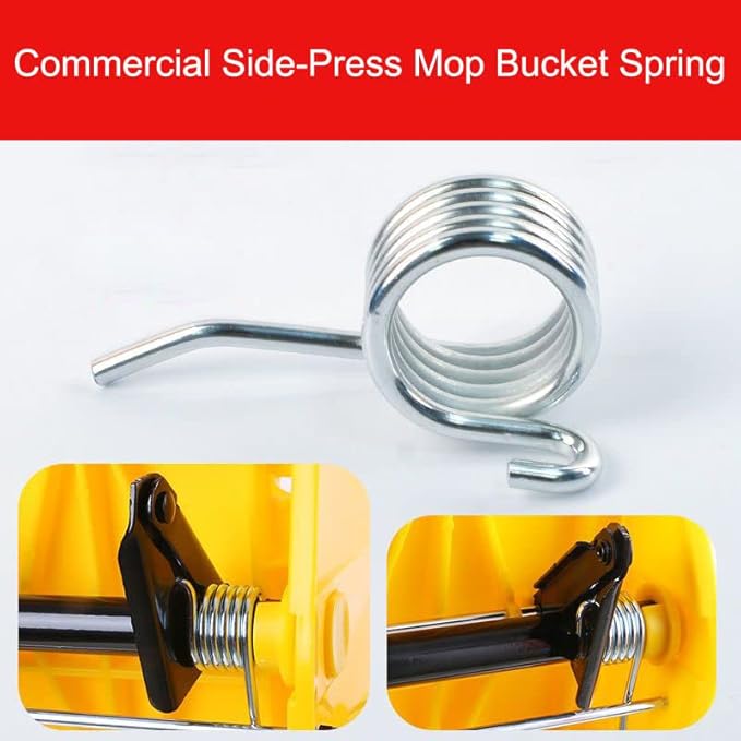 2 Pack Water Press Spring Replacement for Commercial Mop Bucket Side-Press Wringer Torsion Springs for Combo on Wheels Heavy Duty Business Floor Cleaning Mopping Buckets Accessories