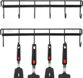Wall Mounted Kitchen Utensil Rack, No Drilling Iron Hanging Hook for Kitchen Organization, Black, 12.4X2.95In