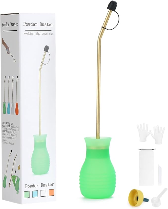 Powder Duster/Large Diatomaceous Earth Bulb Duster/Powder Applicator - Diatomaceous Earth Bulb/Applicator (Green)