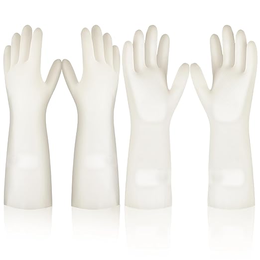 2 Pairs, 15 Inches, Nitrile Cleaning Gloves, Kitchen Dishwashing Gloves, Reusable, Durable, Water-Resistant, And Hypoallergenic (Large)