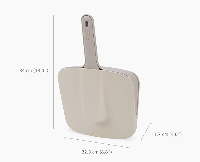 Joseph Joseph CleanTech Wall-Mounted Indoor Dustpan & Brush Set with Dust-Shield Compact, Clean Storage, Handheld Broom
