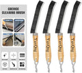 4-piece set Crevice Cleaning Brush - Multifunctional Hard Bristle Cleaning Brush for Bathroom, Kitchen, Car, Window, Faucet, Toilet & Grout - Durable Household Cleaning Tools Essentials (Black)