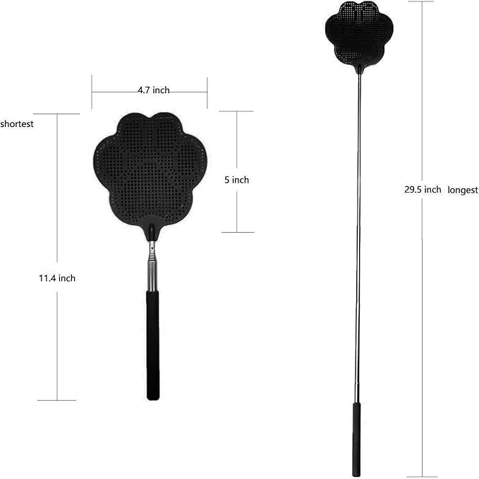 Fly Swatter, Elescopic Fly Swatters, FlySwatter for Indoors, FlySwatter with Stainless Steel Handle 3PCS