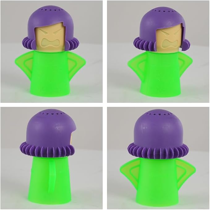 5 PCS Angry Mama Microwave Cleaners & Cool Mama Fridge Odor Absorber, High temperature Steamer Cleaning Equipments, Refrigerator Moisture Absorber & Freshener Holder For Kitchen Gadget Tools