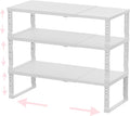 Adjustable Metal Shelving Unit, Stackable & Expendable Storage Rack for Home/Office/Kitchen, Space-Saving，Sturdy&Durable，Easy Assembly (3PACKS/Large/White