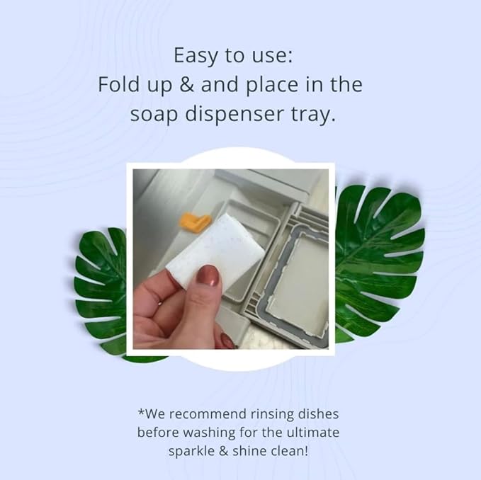Dishwasher detergent strips sheets unscented lightweight plastic free