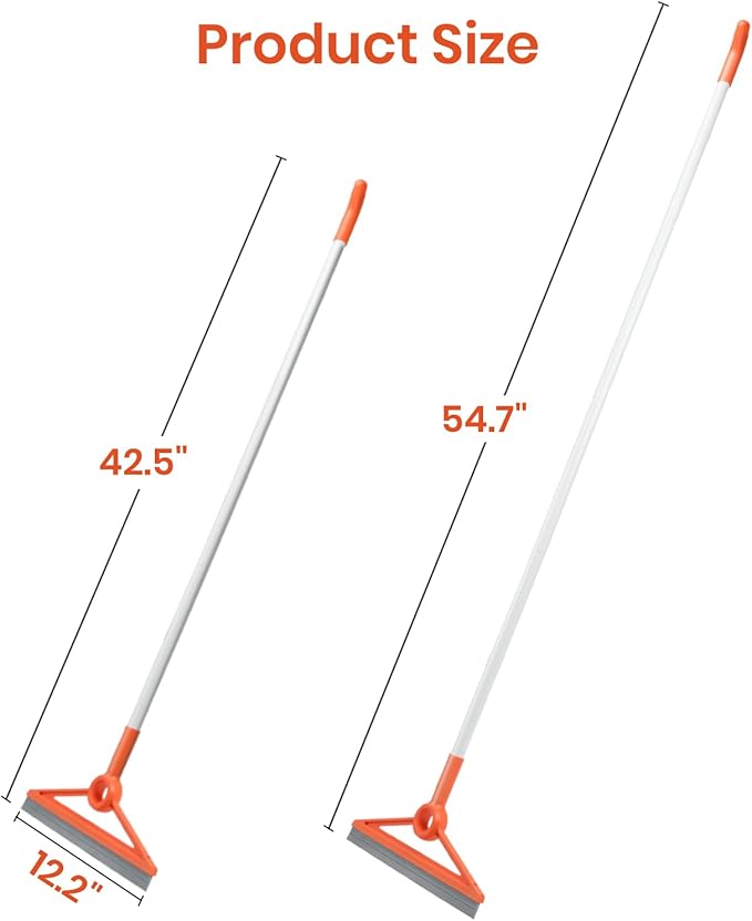 MAVRIZ Air Broom with Removable Rubber Strip and Broom Bristle, Squeegee Broom for Indoor Cleaning, Multifunctional Floor Squeegee for Dust, Hair, Liquids