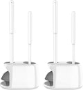 SetSail Toilet Brush and Plunger Set, 2 Packs Toilet Plungers for Bathroom Heavy Duty Toilet Bowl Brush and Holder Hidden Toilet Plunger and Brush Set for Deeply Cleaning - White