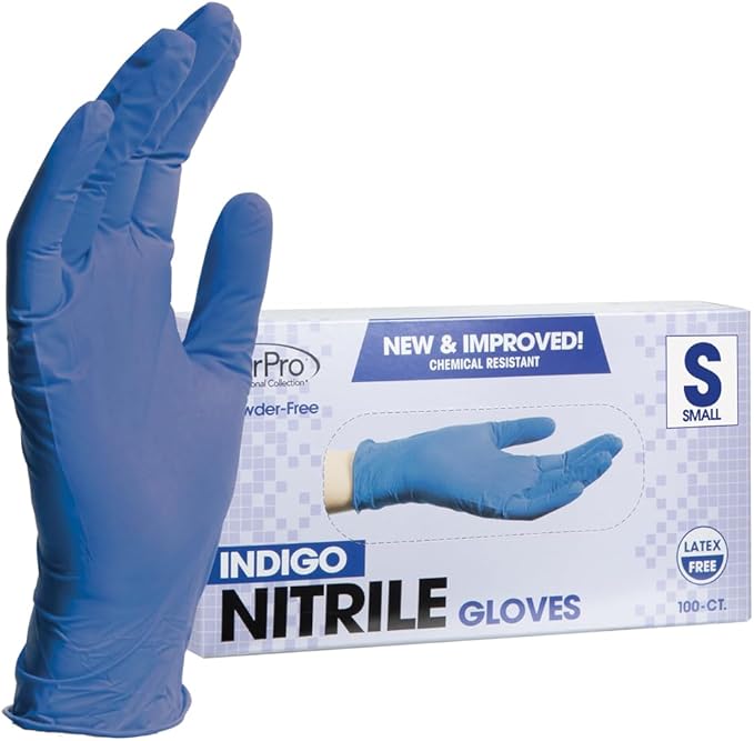 ForPro Disposable Nitrile Gloves, Chemical Resistant, Powder-Free, Latex-Free, Non-Sterile, Food Safe, 4 Mil
