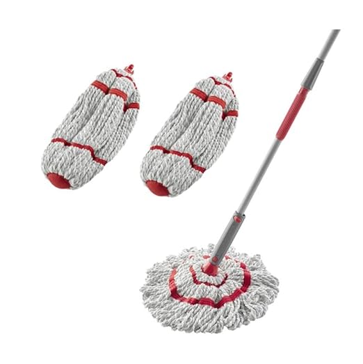 Rubbermaid Microfiber Twist Mop Kit with 2 Refills Kit Machine Washable Built-in Wringer Lightweight Safe for All Floor Types Deep Cleaning for Home/Bathroom/Garage/Office