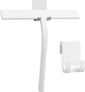 Kincmax All-Purpose Shower Squeegee - Stainless Steel Silicone Bath Squeegee - Window Shower Door Squeegee for Shower Glass Doors with Hook - Bathroom Shower Kitchen - Medium White