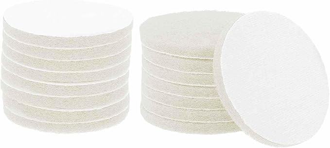 HARFINGTON 16pcs Scrubber Scouring Pads 450 Grits 5 Inch Drill Power Brush Hoop and Loop Surface Conditioning Disc Drill Scuffing Disc Scrub Pads for Home Kitchen Cleaning, White