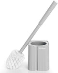 Toilet Brush, Toilet Bowl Cleaners Brush with Hidden Holder, Long Handle, Durable PP Bristles, Modern RV Bathroom Accessories, Deep Cleaning, Wall mountable. - Grey