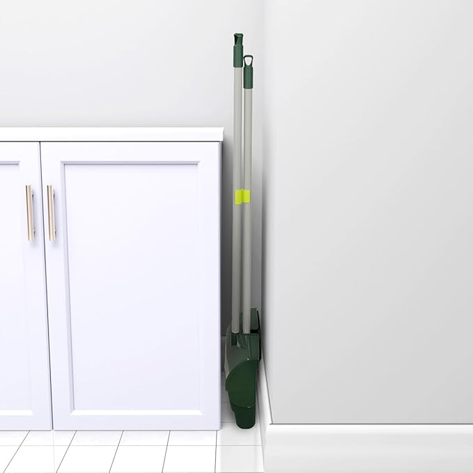Pine-Sol Broom and Dustpan Set for Home - Both Indoor, Outdoor and Wet or Dry Use – Upright Standing Combo with Adjustable Handle for Comfort