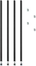 Alera ALE Stackable Posts For Wire Shelving, 36 "High, Black (Pack of 4)