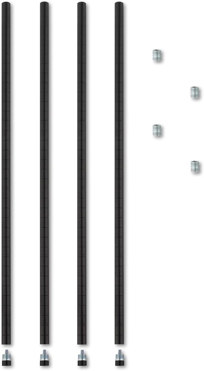Alera ALE Stackable Posts For Wire Shelving, 36 "High, Black (Pack of 4)