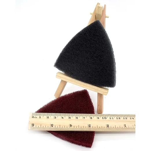 15Pcs Triangle Scouring Pad 90x90x90mm 240 to 800 Grit Heavy Nylon Cleaning Cloth Hook and Loop,800