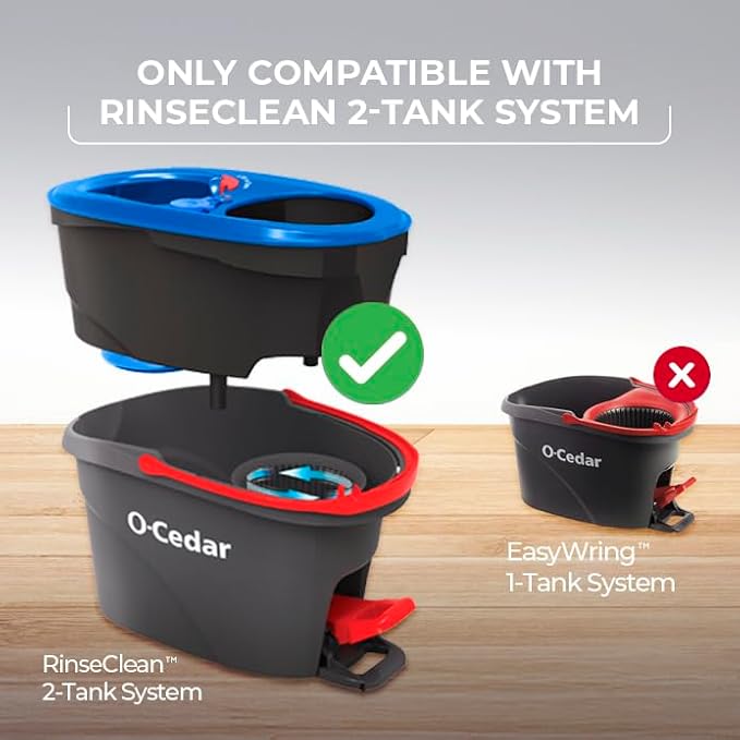 O-Cedar Genuine RinseClean Deep Clean Spin Mop Head Replacement (1-Pack) | 40% More Cleaning Power | Microfiber Refill | Machine Washable | Compatible with O-Cedar EasyWring RinseClean Spin Mop System