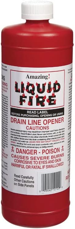 Amazing Liquid Fire Liquid Drain Opener 32 oz. - Total Qty