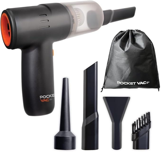 Pocket Vac Handheld Vacuum Compact Wireless Vacuum Cleaner, Lightweight Hand Held Vacuuming for Home Kitchen Car Corner Upholstery Pet Hair Dust Crumbs Cleaning