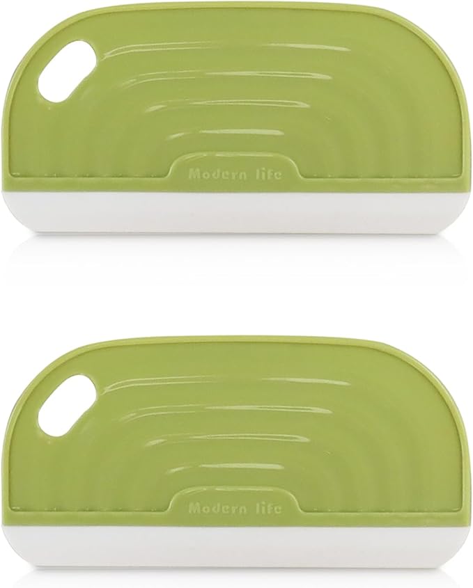 2 PCS Small Handhold Squeegee for Household, Mini Size Silicon Cleaning Scraper with Hanging Design, Water Wiper Scraper for Cleaning Glass Mirror Bathroom Kitchen Countertop (2 pcs, Green)
