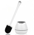 Toilet Brush and Holder, Toilet Bowl Brush with Long Handle, Plastic Holder Easy to Hide, Drip-Proof, Easy to Assemble, Deep Cleaning