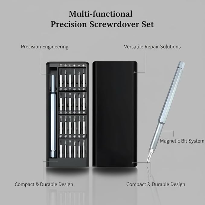 25 in 1 Small Precision Screwdriver Set with 24 Magnetic Bits, Professional Magnetic Mini Repair Tool Kit for Phone, Phone, Laptop, Glasses, PC Building