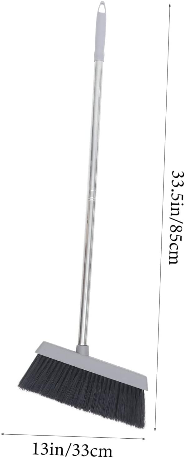 Cabilock Long Handle Broom and Dustpan with Supple Bristles Plastic and Stainless Steel for Home Office Kitchen Indoor Outdoor Cleaning Accessories