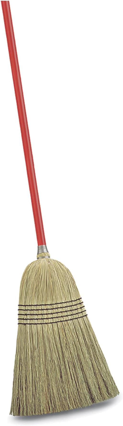 Libman 502 Big Corn Broom with 100% Broomcorn Fiber, 12" Sweep Surface