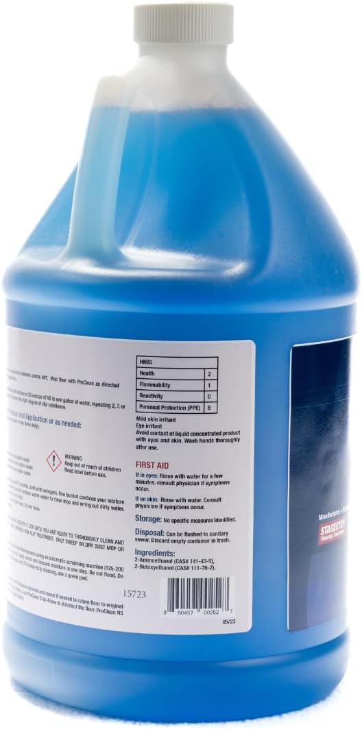 ProClean NS Non-Slip Floor Cleaner – 1 Gallon Concentrated Slip Resistant All-Purpose Floor Cleaner for Wood Laminate and Marley – Neutral pH Safe for Studios and Non-Porous Floors