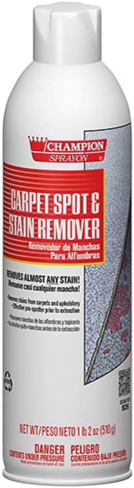 TTS Products Champion Sprayon Carpet Spot & Stain Remover – Professional Carpet & Upholstery Cleaner – Fast Acting Formula – Aerosol Spray – 12 Pack Case