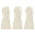 BOOMJOY Nitrile Cleaning Gloves, Long Cuff Dishwashing Gloves Heavy Duty, Reusable Medium Gloves for Kitchen, Bathroom, Gardening, Working, Pet Care - White, 3 Pairs, Size M
