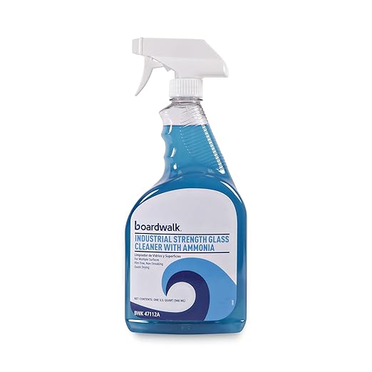 Boardwalk BWK37112A Industrial Strength Glass Cleaner with Ammonia, 32 oz Trigger Bottle (Case of 12)